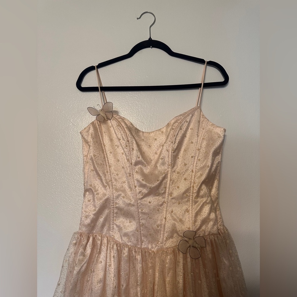Gunne Sax Princess Tulle Glitter Prom Dress Blush Pink Butterfly Corset Size 10 - Picture 2 of 8